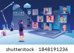 businessmen use video... | Shutterstock .eps vector #1848191236
