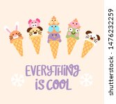 cute ice cream cone with kawai... | Shutterstock .eps vector #1476232259