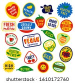 funny fruity vector stickers... | Shutterstock .eps vector #1610172760