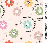flower smiley face good vibes... | Shutterstock .eps vector #2053924430