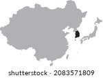 black map of south korea inside ... | Shutterstock .eps vector #2083571809