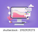 computer display with vector... | Shutterstock .eps vector #1932929273