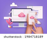 3d cloud computing upload and... | Shutterstock .eps vector #1984718189