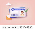 medical insurance card icon. 3d ... | Shutterstock .eps vector #1999069730