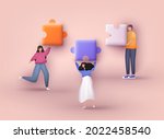 cooperation construction by... | Shutterstock .eps vector #2022458540