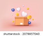 donation box with golden coin ... | Shutterstock .eps vector #2078857060