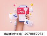 gift card and promotion... | Shutterstock .eps vector #2078857093