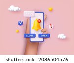 phone with notifications.... | Shutterstock .eps vector #2086504576