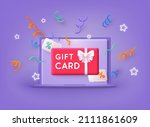 gift card and promotion... | Shutterstock .eps vector #2111861609