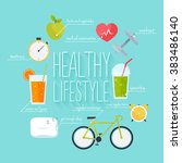 concept of healthy lifestyle... | Shutterstock .eps vector #383486140