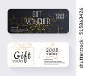 gift voucher template with gold ... | Shutterstock .eps vector #515863426
