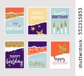 set of birthday greeting cards... | Shutterstock .eps vector #552315853
