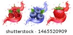 realistic berries juice splash... | Shutterstock .eps vector #1465520909