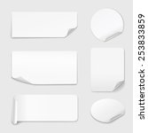 white stickers   set of white... | Shutterstock .eps vector #253833859