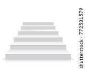 White stairs realistic illustration, vector