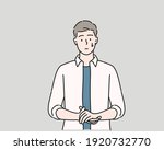 embarrassed man. bad man. hand... | Shutterstock .eps vector #1920732770