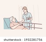 nursing carer cares for a... | Shutterstock .eps vector #1932281756