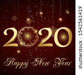 happy new year 2020   new year... | Shutterstock .eps vector #1542561419