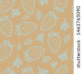 line art outline strawberry... | Shutterstock .eps vector #1463765090