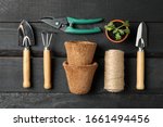 Gardening Tools And Pot With...