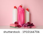 cleaning tools and flowers on... | Shutterstock . vector #1910166706