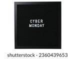 PNG, chalkboard with Cyber Monday lettering isolated on white background.