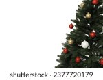 PNG,Decorated Christmas tree, isolated on white background