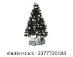 PNG,Christmas tree with gifts, isolated on white background