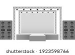 White Stage And Speaker With...