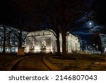 Carnegie Library Building at Night
