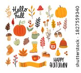 autumn set. fall season. drawn... | Shutterstock .eps vector #1827559340