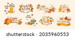 autumn set of hand drawn... | Shutterstock .eps vector #2035960553