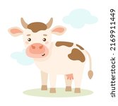 cow. cute farm animal in flat... | Shutterstock .eps vector #2169911449