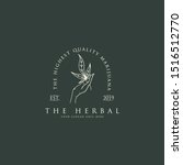 vintage herbal marijuana logo... | Shutterstock .eps vector #1516512770
