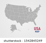 usa state map isolated on white ... | Shutterstock .eps vector #1542845249