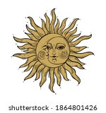 bohemian hand drawing  esoteric ... | Shutterstock .eps vector #1864801426