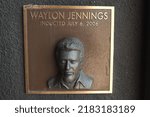 Small photo of Los Angeles - July 24, 2022: Waylon Jennings plaque at The Guitar Center's Rock Walk