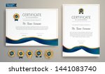 blue and gold certificate of... | Shutterstock .eps vector #1441083740