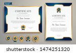 blue and gold certificate of... | Shutterstock .eps vector #1474251320