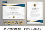 blue and gold certificate of... | Shutterstock .eps vector #1498768169