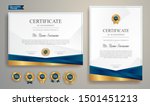 blue and gold certificate of... | Shutterstock .eps vector #1501451213