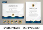 blue and gold certificate of... | Shutterstock .eps vector #1501907330