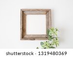 Small photo of Styled Stock Photography "Emmalyn", Mockup-Digital File, Wood Frame with Flower Decor Mock Up