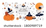 halloween childish collection.... | Shutterstock .eps vector #1800989719