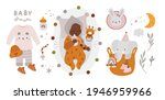 boho baby shower set with... | Shutterstock .eps vector #1946959966