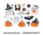 happy halloween collection with ... | Shutterstock .eps vector #2000645699