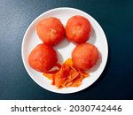 Small photo of Blanch tomatoes in hot water to encourage them to produce vitamins when heated. peeled tomato. Fruits and vegetables that are blended in healthy drinks. anti-cancer fruit. high lycopene.
