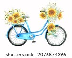Sunflowers Bouquet  Blue Bike ...