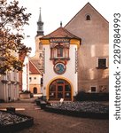 Small photo of SZEKESFEHERVAR, HUNGARY - 7 NOVEMBER, 2022: Famous Clockworks in the old town of Szekesfehervar
