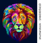 lion. abstract  multi colored... | Shutterstock .eps vector #1460305610